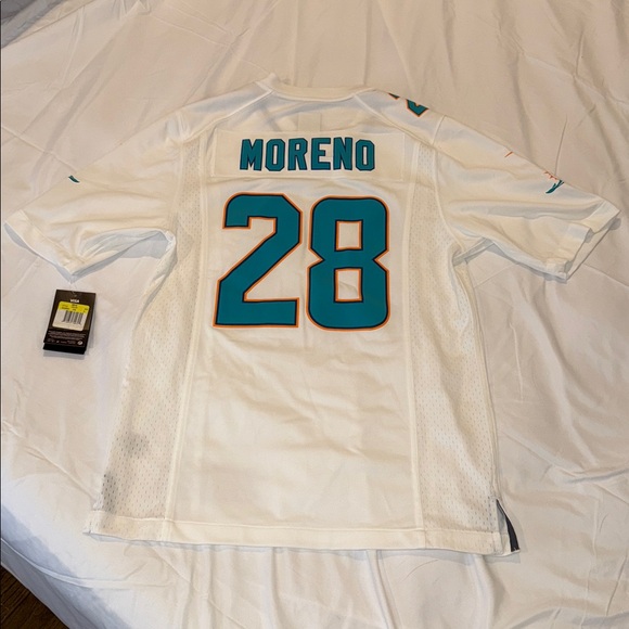 Nike White and Teal Dolphins Jersey with Orange Accents - Picture 8 of 8